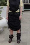 BASERANGE pattern suspender skirt SKPS-CO-SP24 black